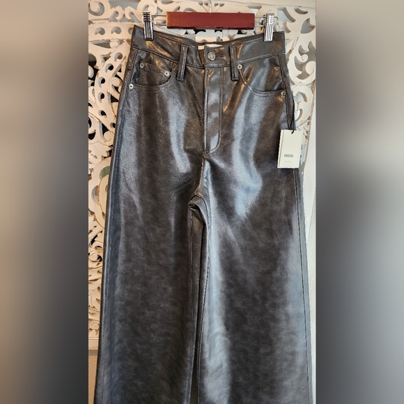 AGOLDE NOLAN PANTS IN SMOKE COLOR NWT WIDE LEG SIZE 24 RETAIL $328 - Picture 12 of 15